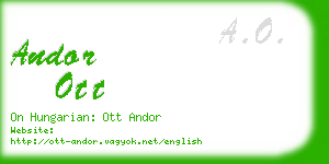 andor ott business card